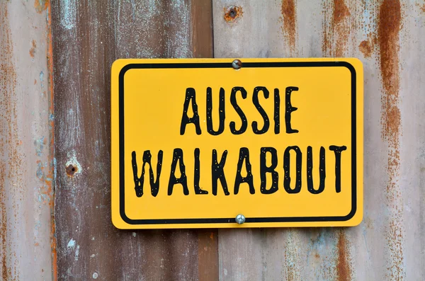 Aussie walkabout sign — стокове фото