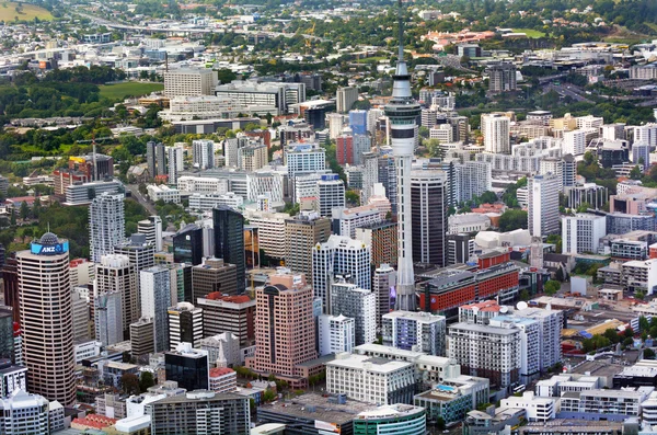 Vista aérea del centro financiero de Auckland Nueva Zelanda — Foto de Stock