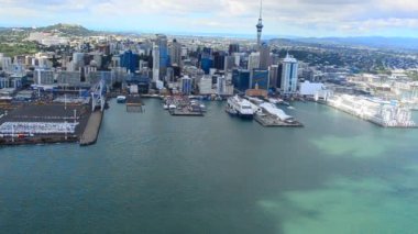 Auckland Finans Merkezi Yeni Zelanda hava görünümünü