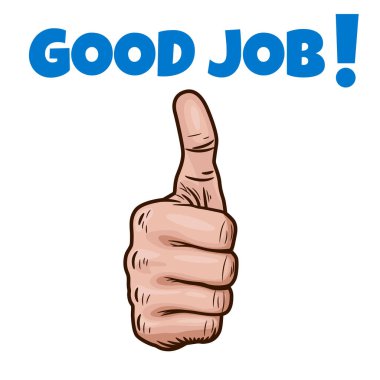  El Kalkmış Parmak Harfleri En İyi İş Ayırılmış Beyaz Arkaplan Onaylama Posteri