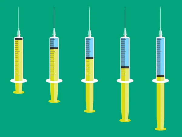 Conjunto Iconos Jeringa Médica Ilustración Jeringas Médicas Con Aguja Estilo — Archivo Imágenes Vectoriales