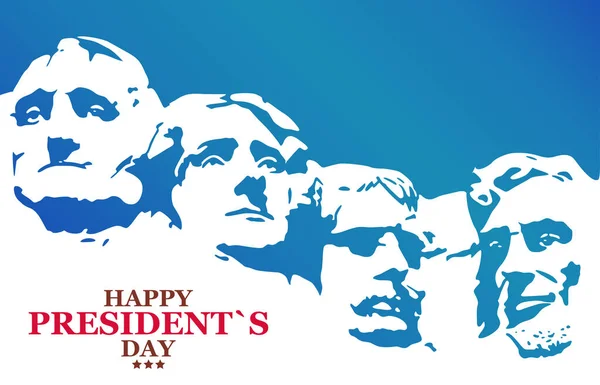 Banner Happy Presidents Day Στις Ηνωμένες Πολιτείες Πατριωτικό Υπόβαθρο Για — Διανυσματικό Αρχείο