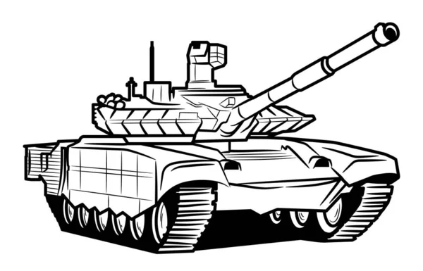 Tanque Enorme Com Focinho Levantado Isolado Sobre Fundo Branco Ilustração — Vetor de Stock