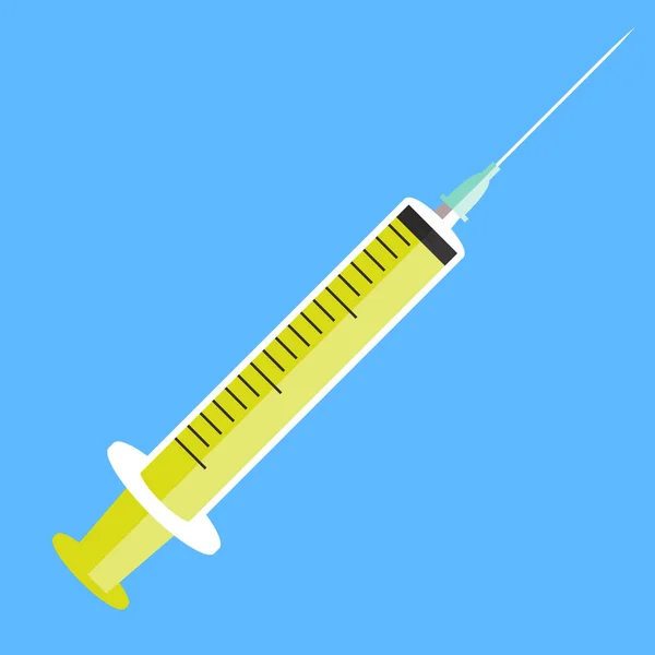 Syringe Flat Icon Medical Tool Medication — Stock Vector