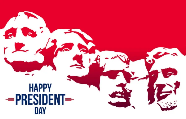 Πρόεδροι Ημέρα Πανό Κόκκινο Μπλε Επιγραφή Ομοσπονδιακή Αργία Στην Αμερική — Διανυσματικό Αρχείο