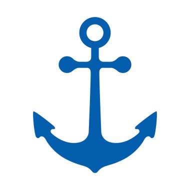 Mavi renkli çapanın vektör simgesi. Deniz havası. Beyaz arkaplanda izole