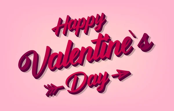 Volumetrische Inschrift Happy Valentine Day Romantischer Hintergrund Für Den Februar — Stockvektor