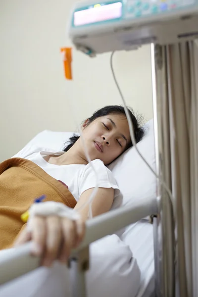 stock image Patient and IV drip machine