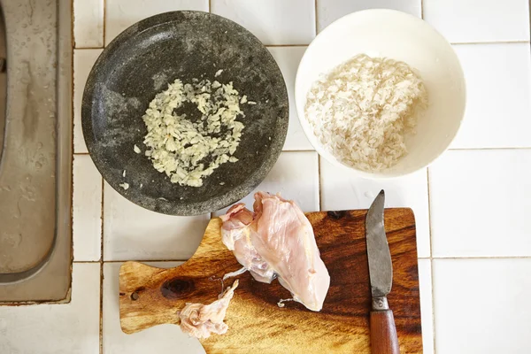 Ingredient for chicken porridge — Stock Photo, Image