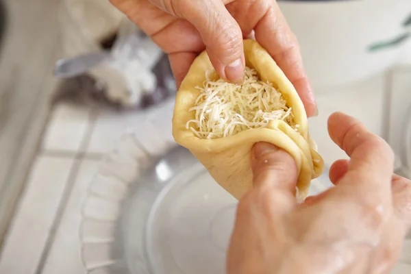 Filling with cheese — Stock Photo, Image