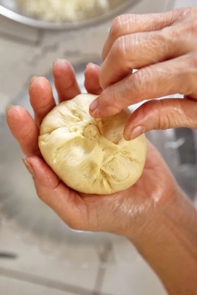 Shaping bread dough — Stock Photo, Image