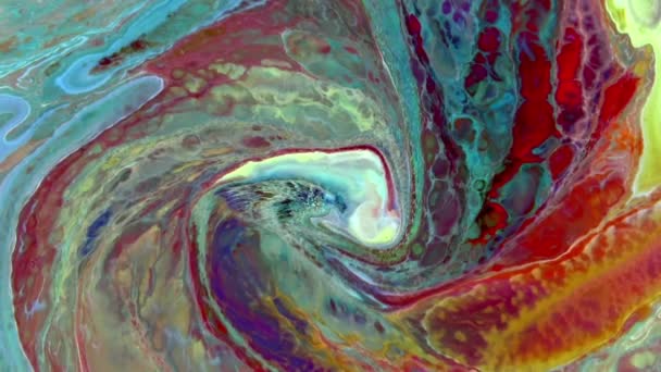 Efeito Orgânico Com Pintura Fluida Movendo Deslizando Lentamente Redemoinhos Propagação — Vídeo de Stock
