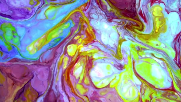 Épandage Peinture Colorée Surface Organique Abstraite — Video