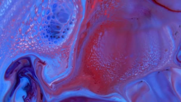慢速运动宏观抽象图样概念彩色表面运动液体喷涂艺术设计纹理 — 图库视频影像