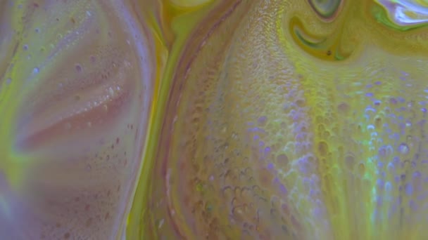 Zeitlupe Makro Abstraktes Muster Konzept Farbe Oberfläche Bewegte Oberfläche Flüssige — Stockvideo