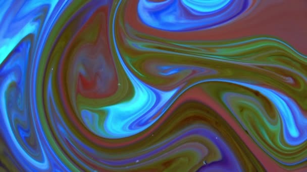 Abstraktní Nekonečné Barevné Smyčky Výbuchy Hypnotizující Detailních Povrchových Barevných Nátěrech — Stock video