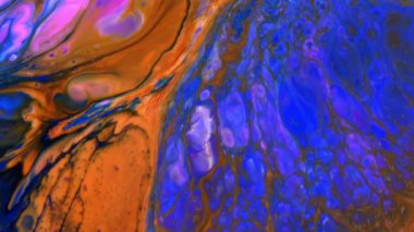 Soyut Sonsuz Renk Döngüleri ve Patlamalar Ayrıntılı Renkli Yüzey Boyaları Hipnotize Ediyor.