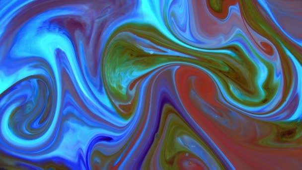 Abstract Infinite Color Loops Explosions Hypnotizing Detailed Surface Colorful Paint — Stock Video