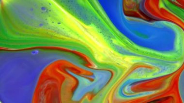 Soyut Sonsuz Renk Döngüleri ve Patlamalar Ayrıntılı Renkli Yüzey Boyaları Hipnotize Ediyor.