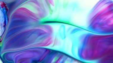 Soyut Sonsuz Renk Döngüleri ve Patlamalar Ayrıntılı Renkli Yüzey Boyaları Hipnotize Ediyor.