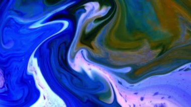 Soyut Sonsuz Renk Döngüleri ve Patlamalar Ayrıntılı Renkli Yüzey Boyaları Hipnotize Ediyor.
