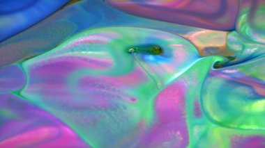 Soyut Sonsuz Renk Döngüleri ve Patlamalar Ayrıntılı Renkli Yüzey Boyaları Hipnotize Ediyor.