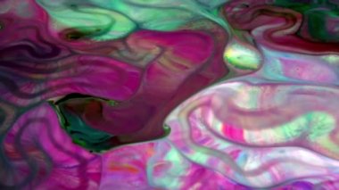 Soyut Sonsuz Renk Döngüleri ve Patlamalar Ayrıntılı Renkli Yüzey Boyaları Hipnotize Ediyor.