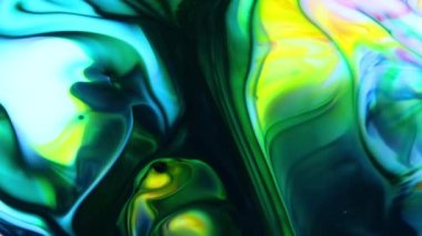 Soyut Sonsuz Renk Döngüleri ve Patlamalar Ayrıntılı Renkli Yüzey Boyaları Hipnotize Ediyor.