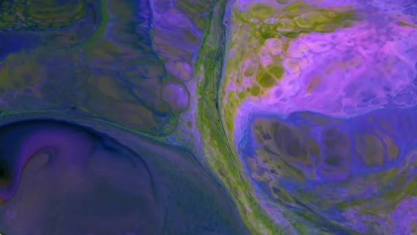 Soyut Sonsuz Renk Döngüleri Patlamalar Ayrıntılı Renkli Yüzey Boyaları Hipnotize — Stok video