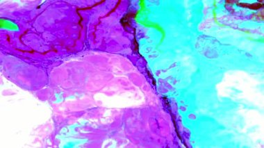 Soyut Sonsuz Renk Döngüleri ve Patlamalar Ayrıntılı Renkli Yüzey Boyaları Hipnotize Ediyor.