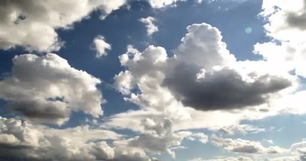 Bright Dark Cumulus Rain Clouds Moving Sky — Stock Video