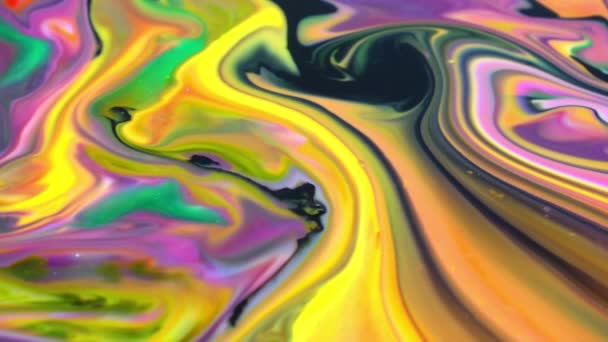 Abstraktní Nekonečné Barevné Smyčky Výbuchy Hypnotizující Detailních Povrchových Barevných Nátěrech — Stock video