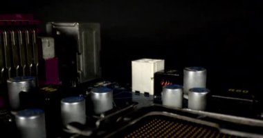 Eski Pc Anakart Pcb Bileşenleri Görüntüsü.
