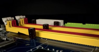 Eski Pc Anakart Pcb Bileşenleri Görüntüsü.