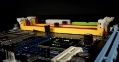 Eski Pc Anakart Pcb Bileşenleri Görüntüsü.