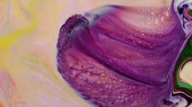 Soyut Sonsuz Renk Döngüleri ve Patlamalar Ayrıntılı Renkli Yüzey Boyaları Hipnotize Ediyor.