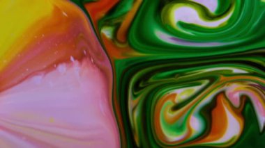 Soyut Sonsuz Renk Döngüleri ve Patlamalar Ayrıntılı Renkli Yüzey Boyaları Hipnotize Ediyor.