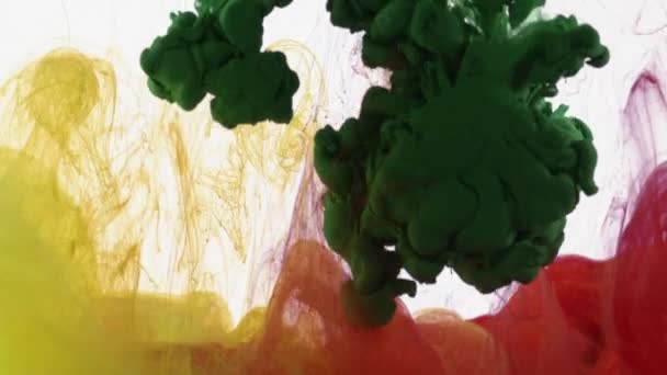 Abstrakcyjny Żywy Kolor Kropli Atramentu Rozprzestrzenianie Fakturze Wody — Wideo stockowe