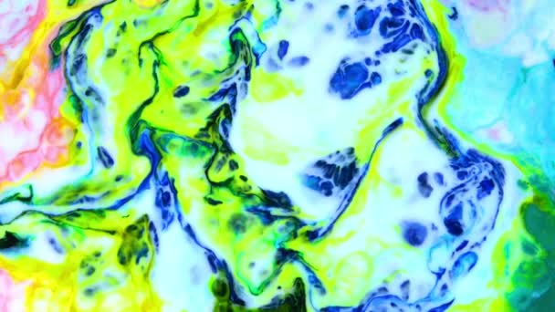 Abstrakte Organische Wirbel Endlose Surreale Hypnose Detaillierte Oberfläche Bunte Farbaufstriche — Stockvideo