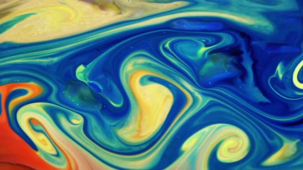 Abstract Organic Vortex Endless Surreal Hypnotizing Detailed Surface Colorful Paint — Stock Video