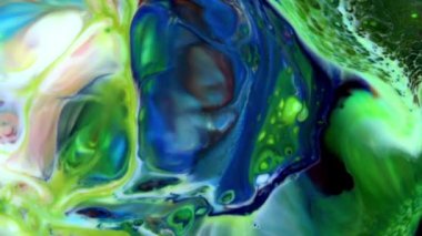 Renkli Kaos Mürekkebi Sıvı Türbülans Hareketinde Yayıldı 