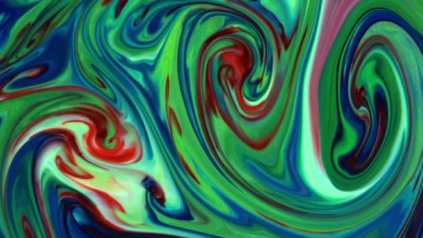 Kolorowy Atrament Chaosu Rozprzestrzeniający Się Ruchu Płynnych Turbulencji — Wideo stockowe