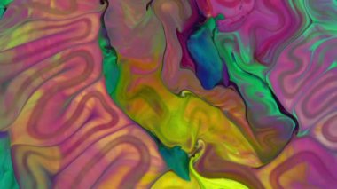 Renkli Kaos Mürekkebi Sıvı Türbülans Hareketinde Yayıldı 