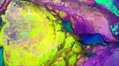 Renkli Kaos Mürekkebi Sıvı Türbülans Hareketinde Yayıldı 