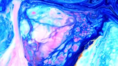 Renkli Kaos Mürekkebi Sıvı Türbülans Hareketinde Yayıldı 