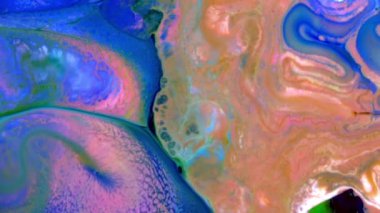 Renkli Kaos Mürekkebi Sıvı Türbülans Hareketinde Yayıldı 