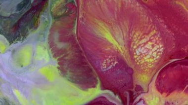 Renkli Kaos Mürekkebi Sıvı Türbülans Hareketinde Yayıldı 