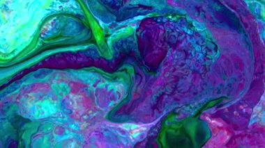 Renkli Kaos Mürekkebi Sıvı Türbülans Hareketinde Yayıldı 