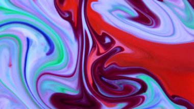 Renkli Kaos Mürekkebi Sıvı Türbülans Hareketinde Yayıldı 