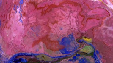 Renkli Kaos Mürekkebi Sıvı Türbülans Hareketinde Yayıldı 